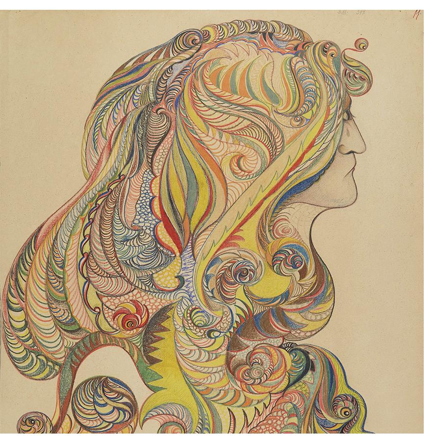 František Jaroslav Pecka, untitled, 1920, colored pencil, graphite on paper, 68 x 47 cm Courtesy Gallery of Everything
