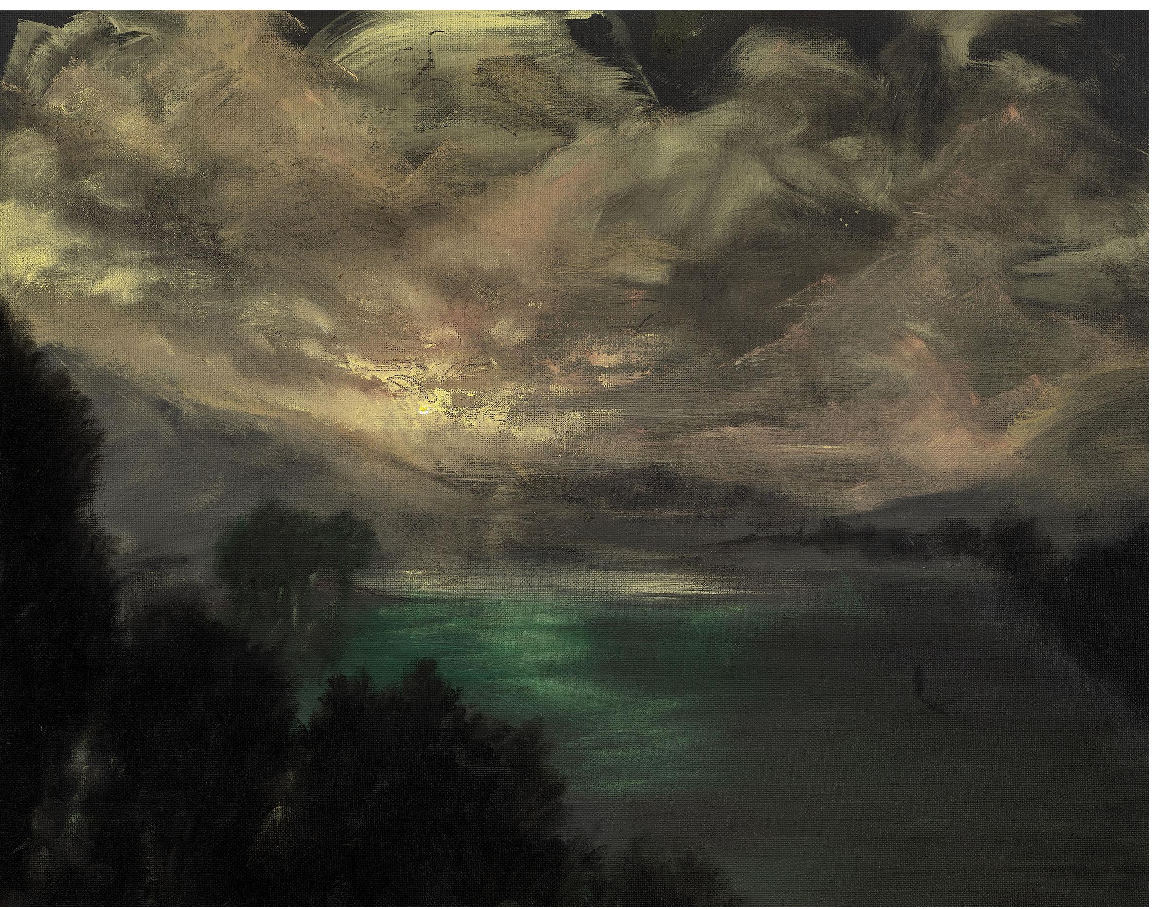 Matthew Bateson - "A Distant Light", oil on canvas board, 40 x 50 cm