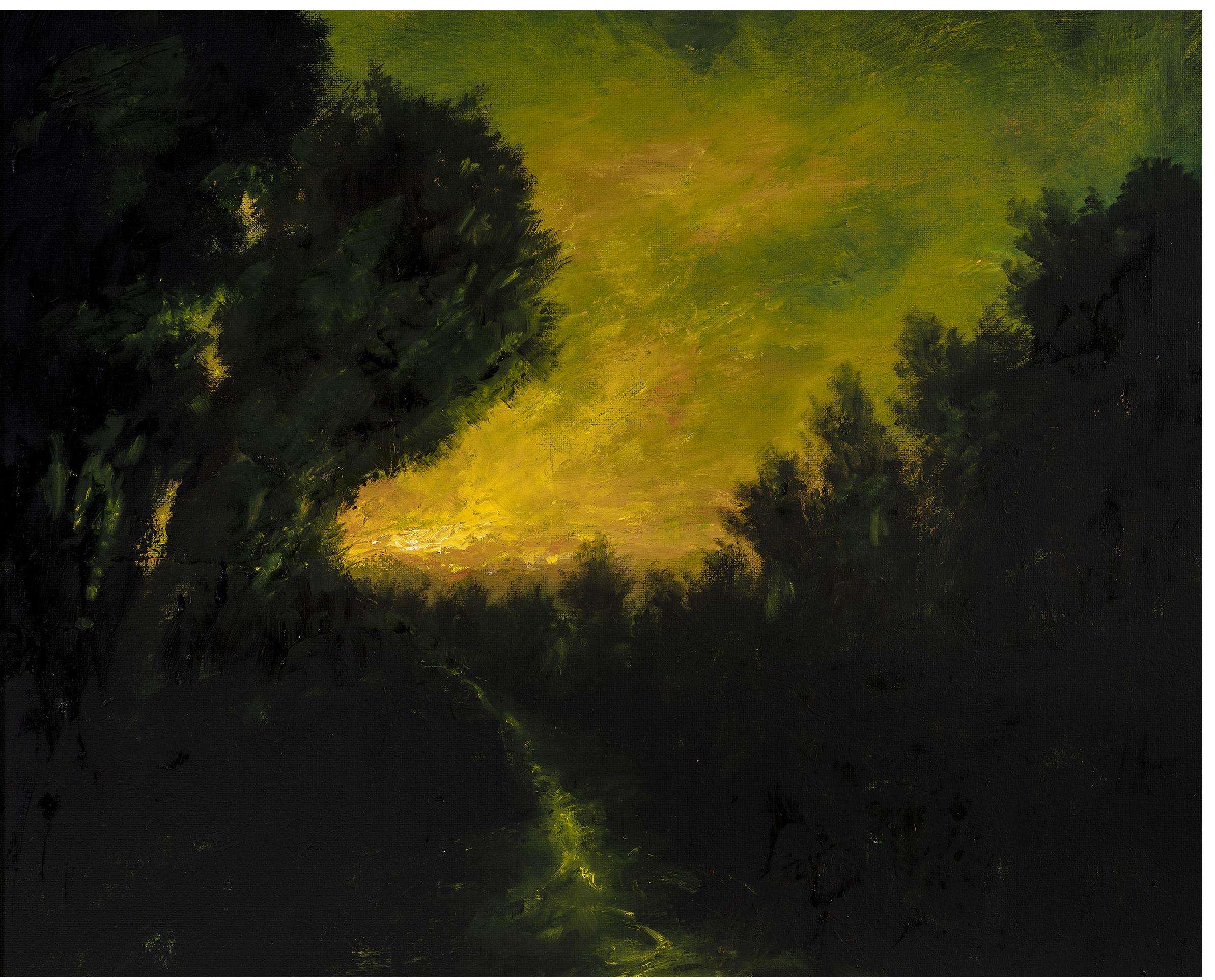 Matthew Bateson - "The Dark Forest 1", oil on canvas board, 40 x 50 cm