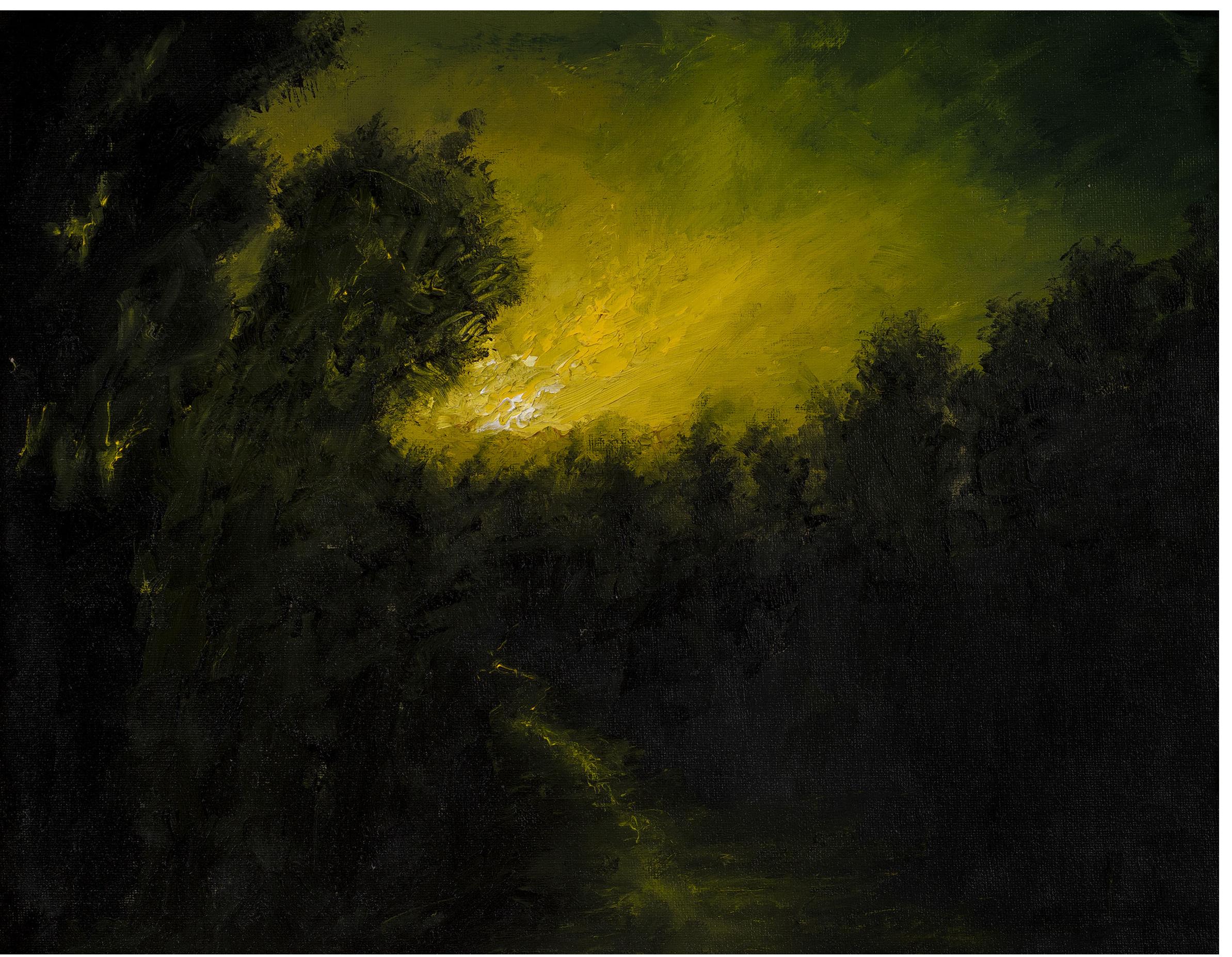 Matthew Bateson - "The Dark Forest 3", oil on canvas board, 40 x 50 cm