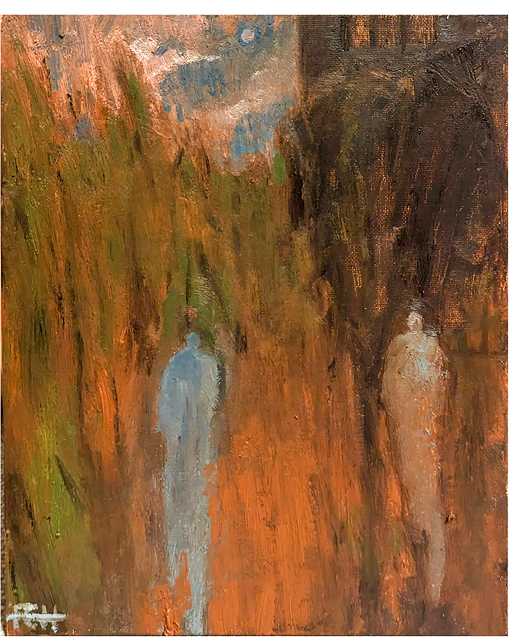 Felix Chadwick-Histed - ‘Talking’, oil on canvas board, 24 x 30 cm