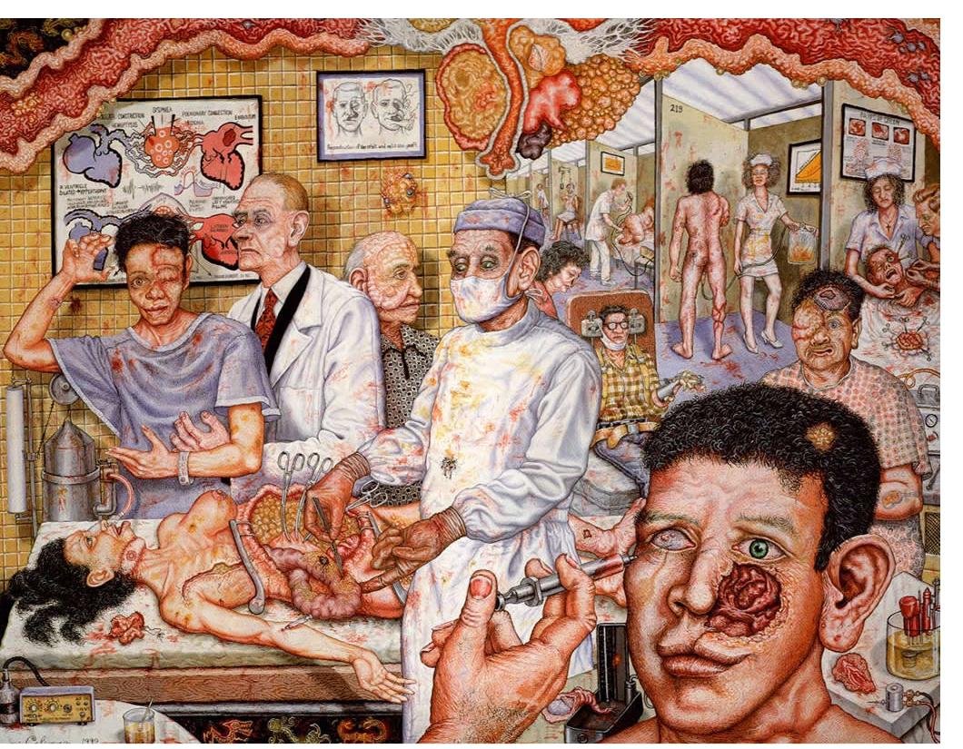 Joe Coleman: 'Physician Heal Thyself' 1992   acrylic on board  20 x 26 ins