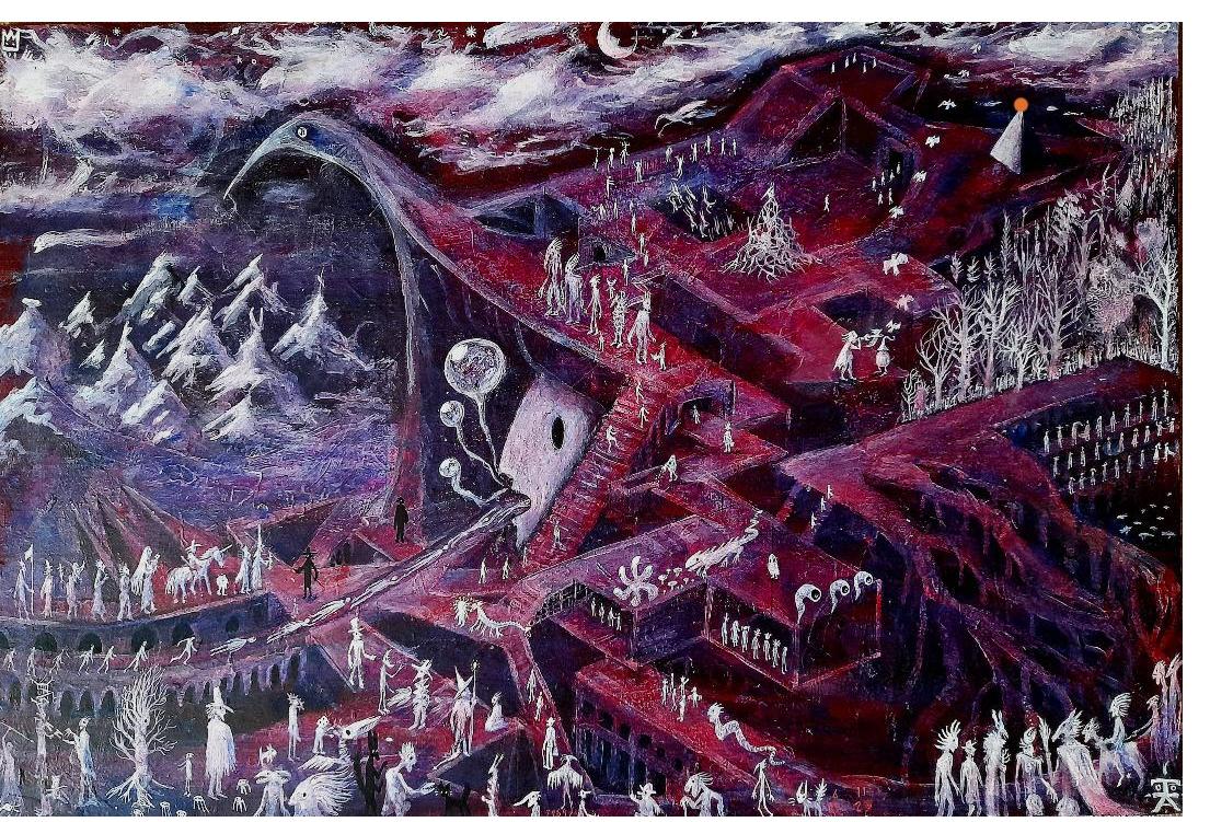 Drood Fenrother - The Pilgrimage to the Eternal Being (Acrylic on canvas board 20"- 30")