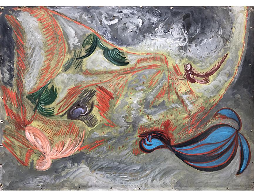 Freda Köhler -'Untitled' unless inscribed verso c.1940 gouache & crayon  45 x 62 cm