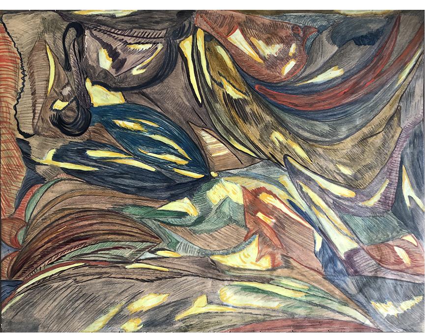 Freda Köhler- 'Untitled' unless inscribed verso c.1940 gouache & crayon  45 x 62 cm