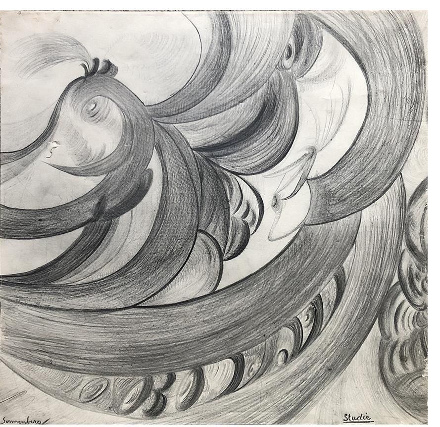 Freda Köhler - 'Untitled' unless inscribed verso c.1940 gouache & crayon  45 x 62 cm