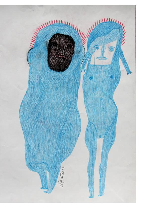 Davood Koochaki :'Untitled' crayon and pencil, 70 x 50 cm