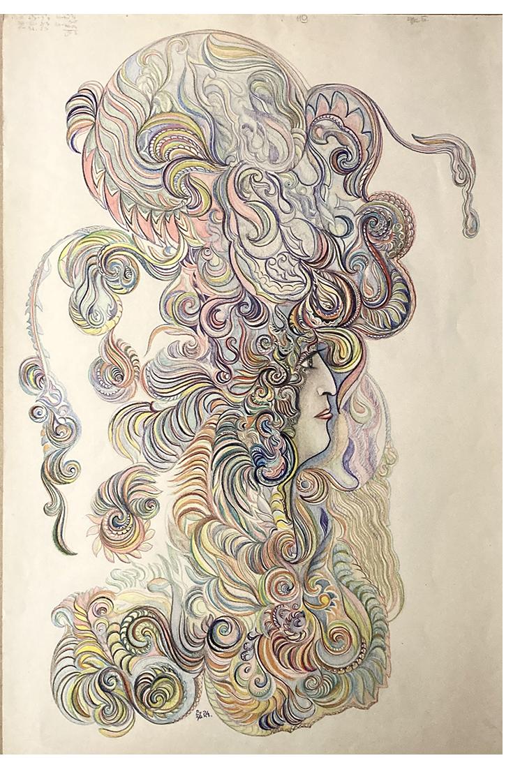 Jaroslav Pecka ‘Untitled’ 1926. Crayon on paper 33 x 24 inches. Inscribed verso. POA