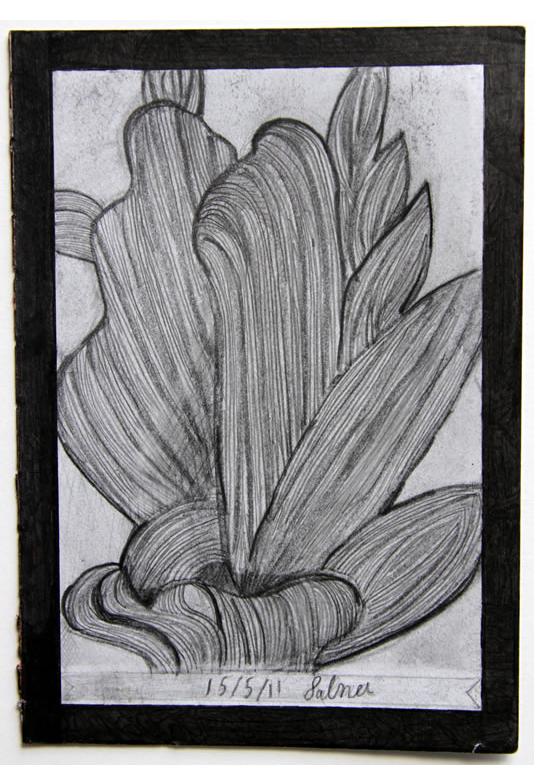 Salma : 'Untitled'  c. 2011  pencil on found paper  8 x 5.75 ins