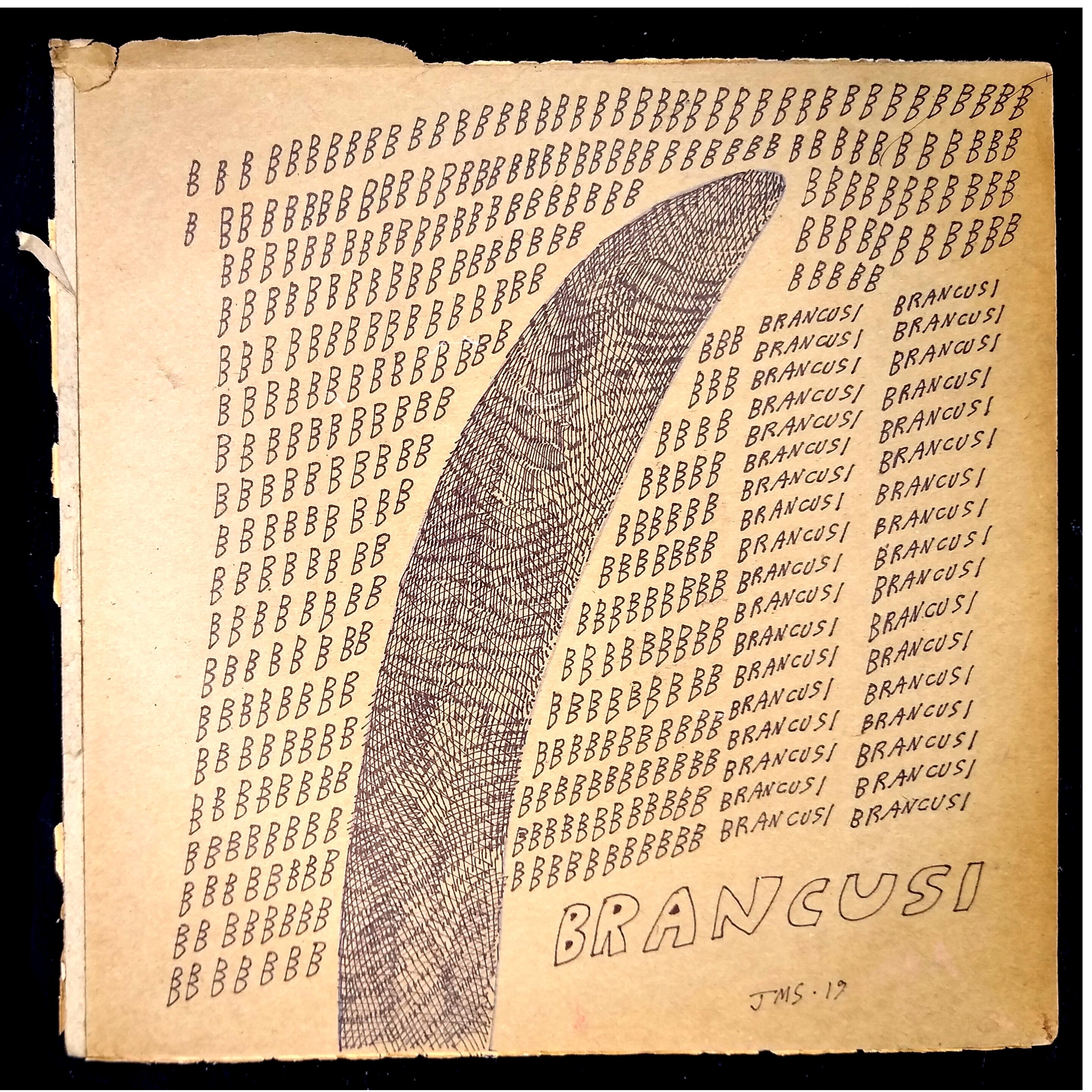 Jon Sarkin - "Brancusi" - 12.5" x 12.5" - Permanent marker, 2019