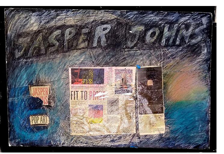 Jon Sarkin - "Jasper Johns" - 30" x 20" - Mixed Media